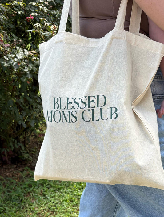 Blessed Moms Club - Lightweight Natural Canvas Tote bag, 100% Cotton