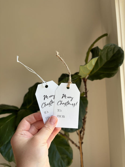 Matte White Christmas Tags, Pack of 10