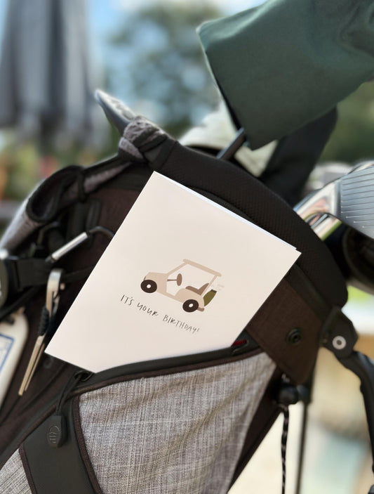 Birthday Card with Envelope, Greeting Cards, Golf, Golf Cart, Par-tee, Fun, Happy Birthday for Him