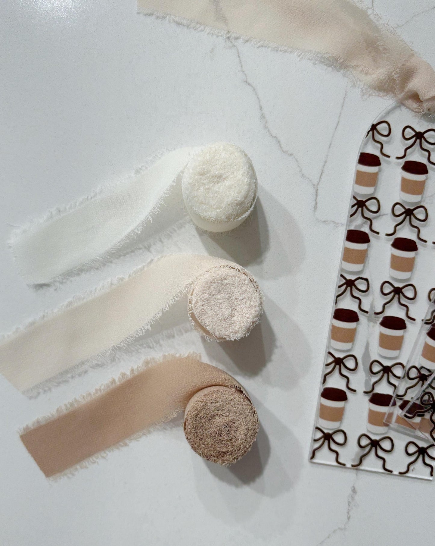 Fall Coffee and Bows Acrylic Bookmark