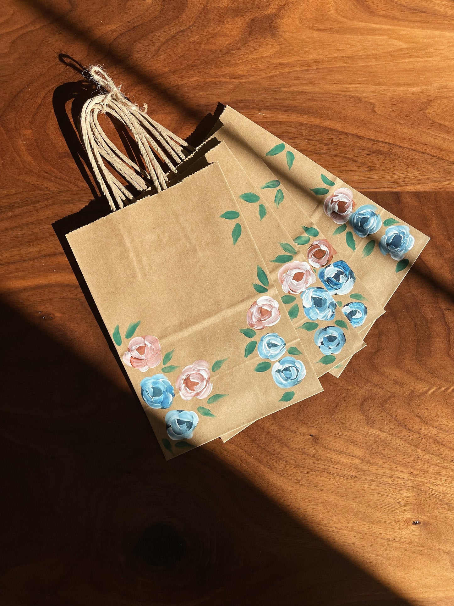 Painted Flower Gift Bags - 4pk