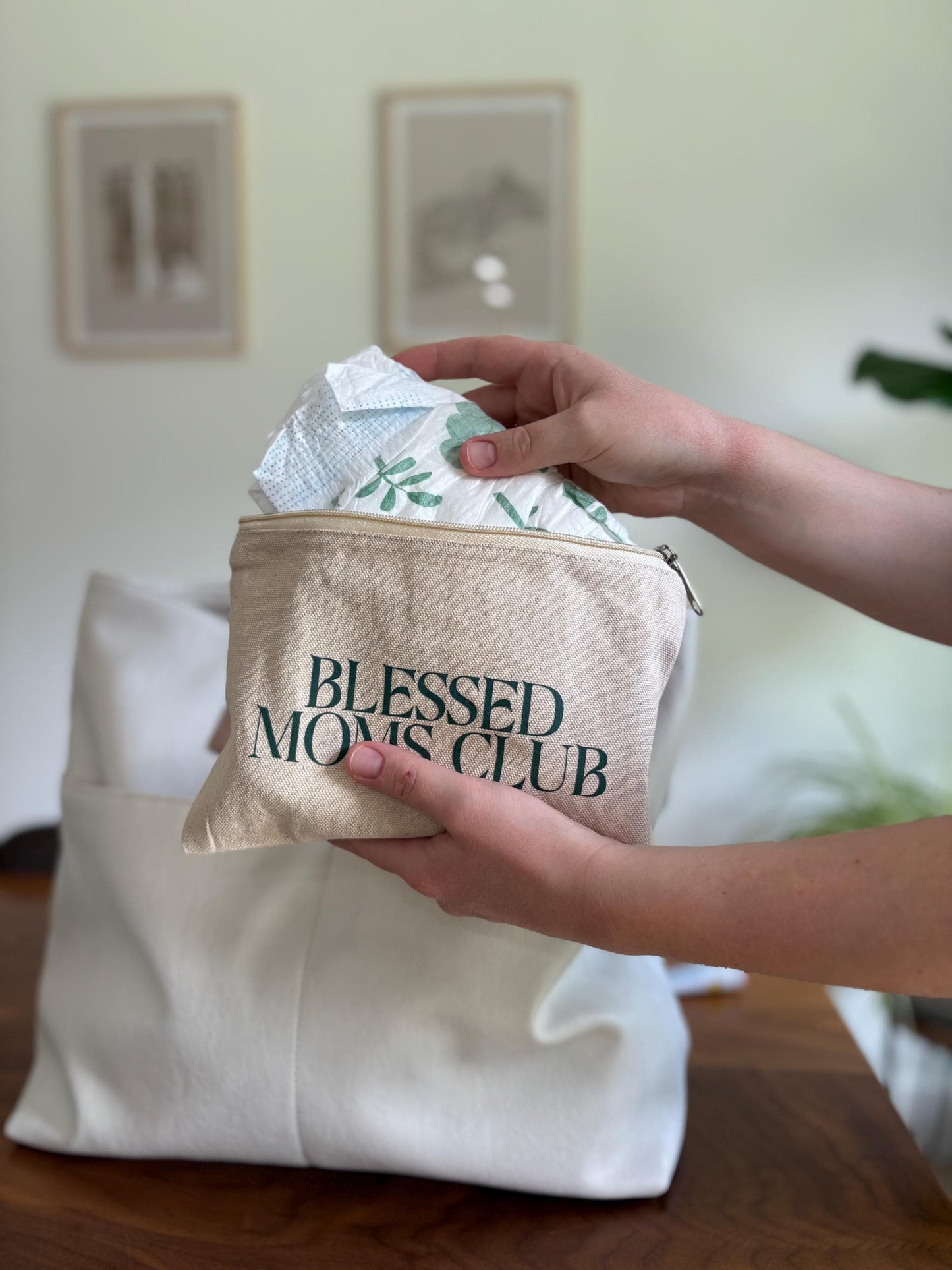 Blessed Moms Club Bundle - Crewneck Sweater, Tote Bag, Pouch