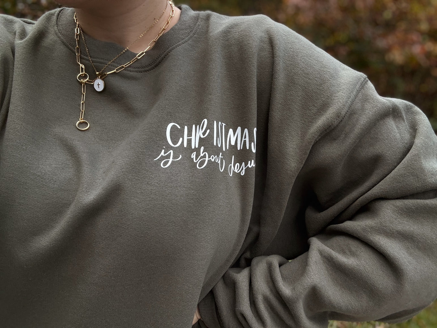 Christmas Is About Jesus Crewneck Sweater