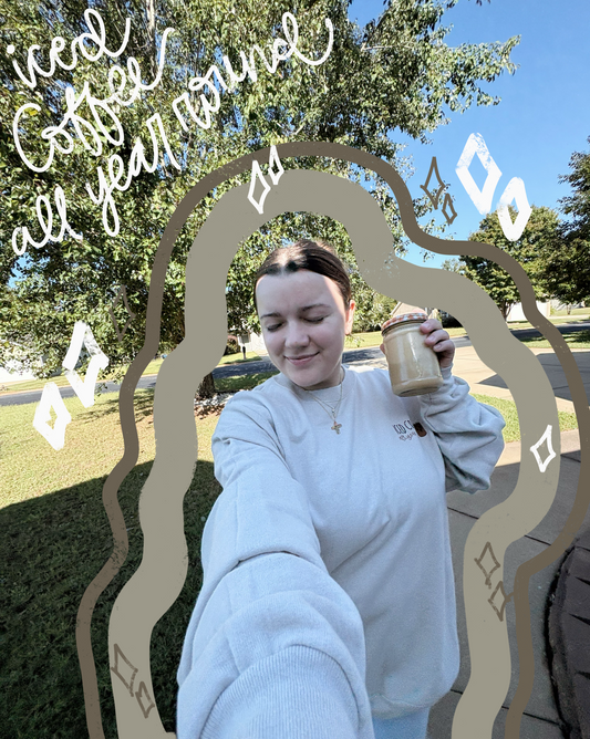 Coffee All Year Round Crewneck Sweater - Sand