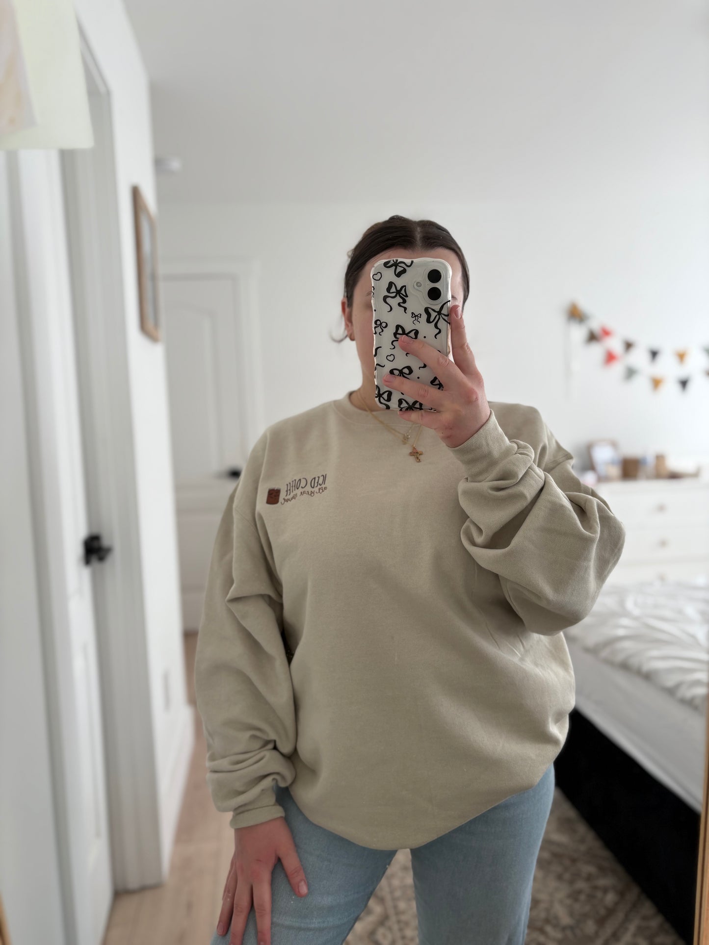 Coffee All Year Round Crewneck Sweater - Sand
