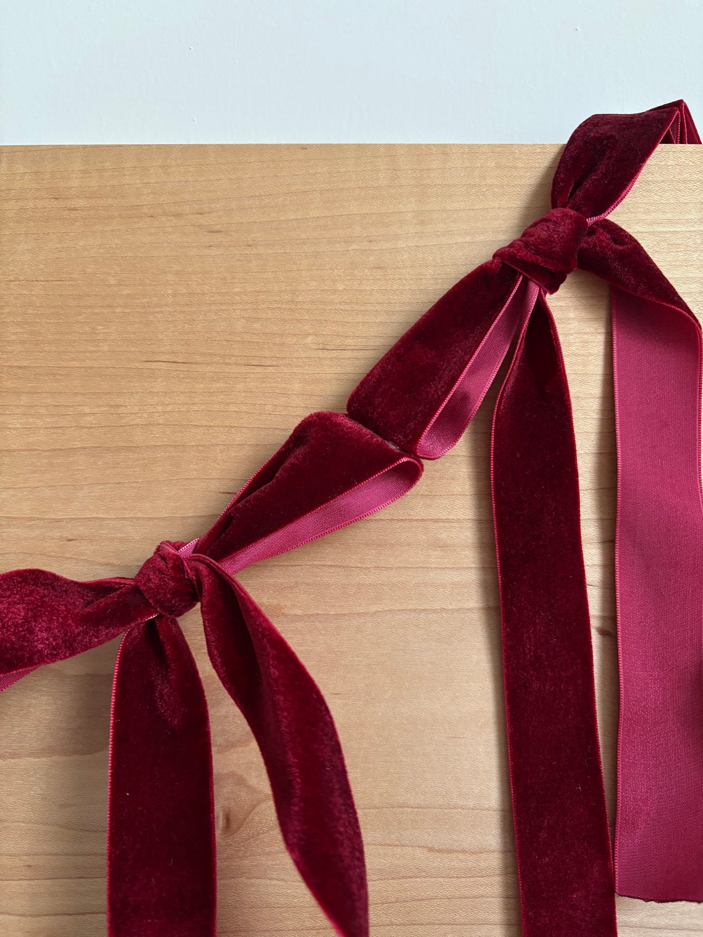 Burgundy Red Velvet Bow Garland