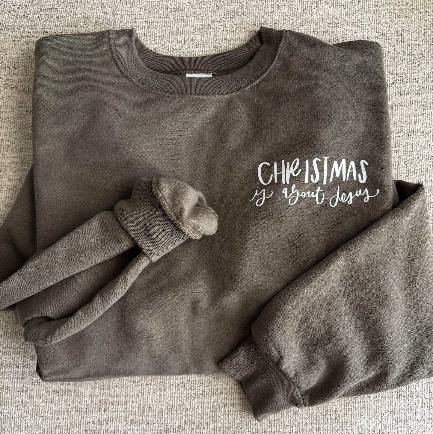 Christmas Is About Jesus Crewneck Sweater