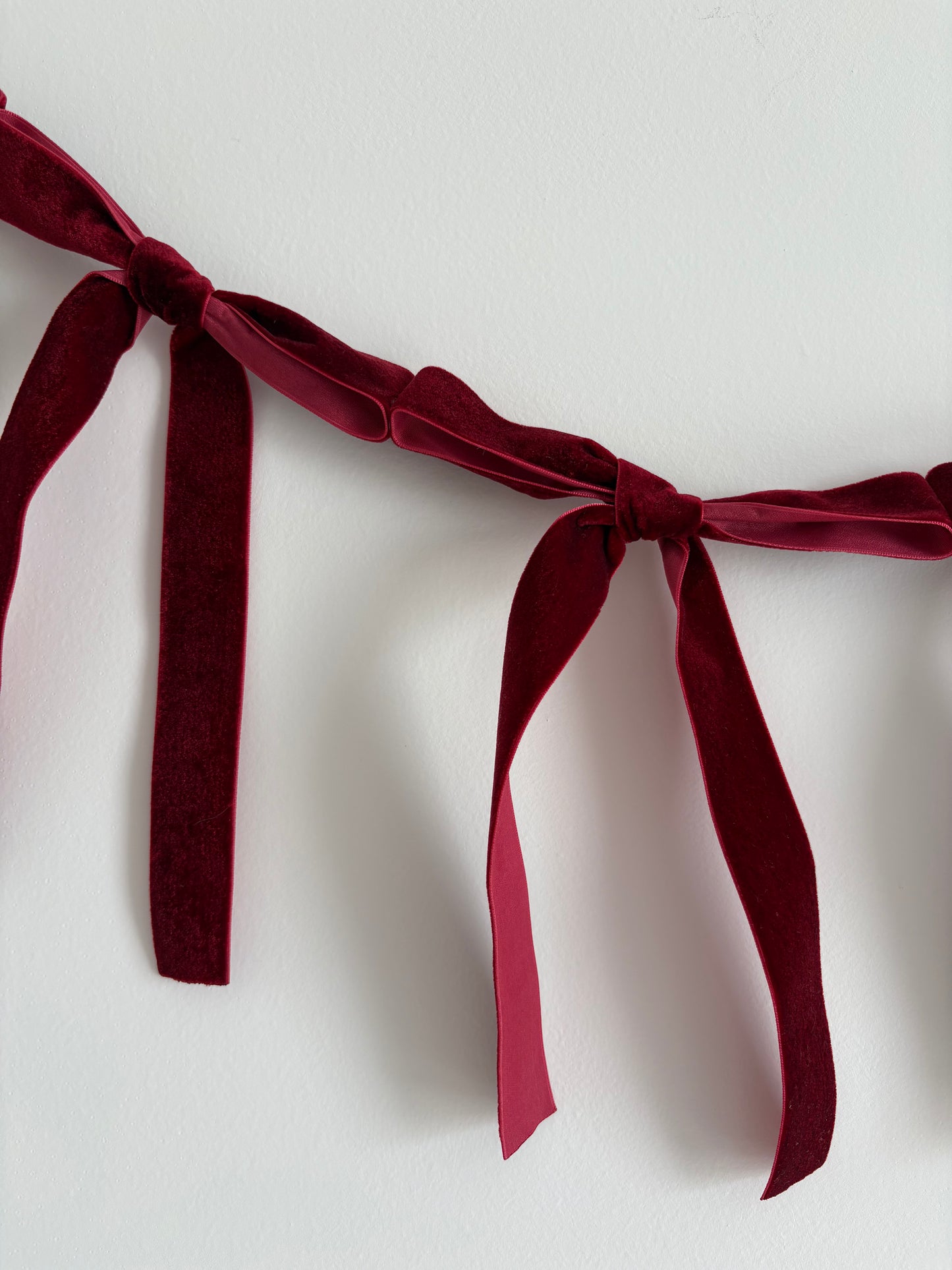 Burgundy Red Velvet Bow Garland