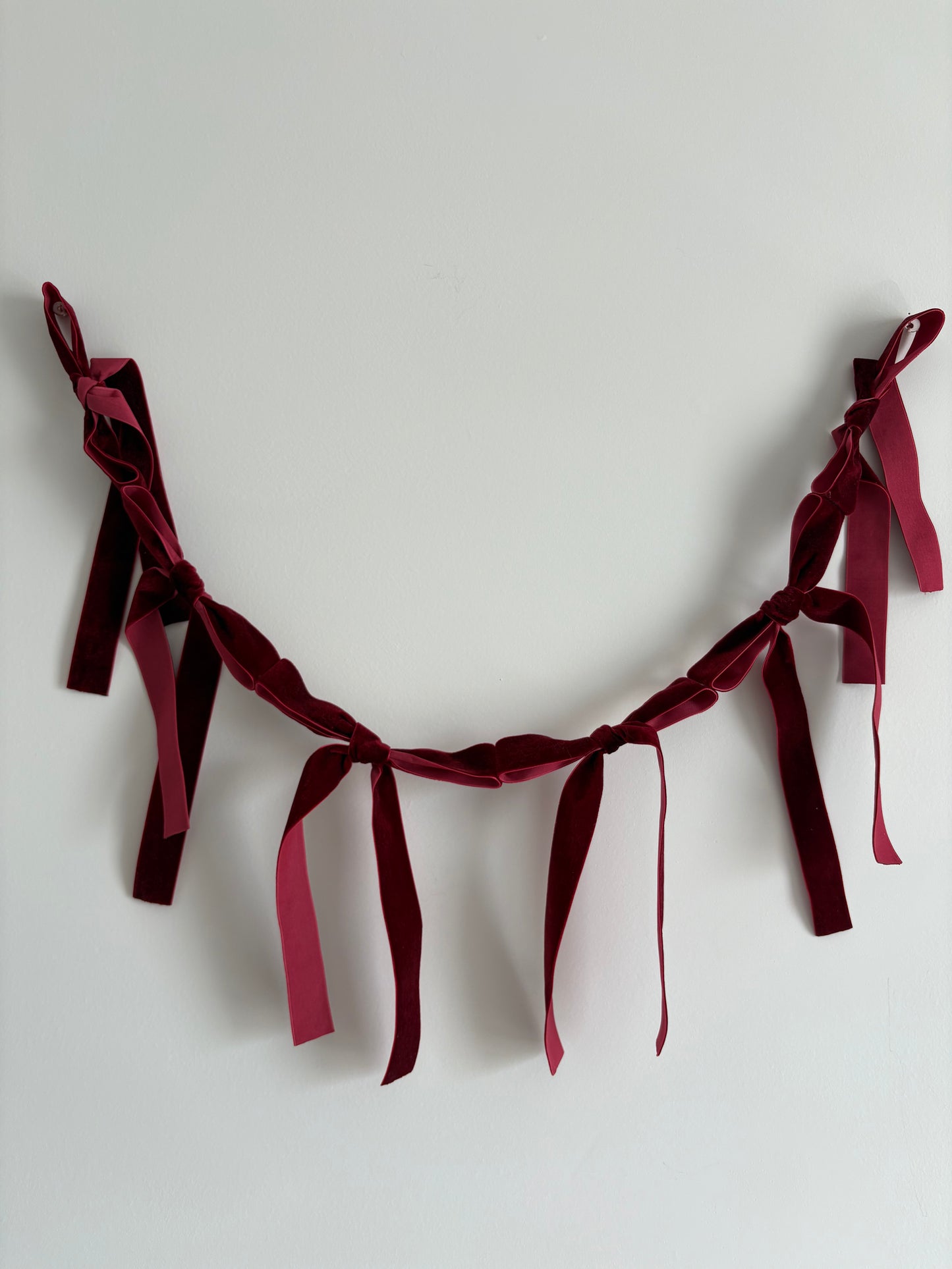 Burgundy Red Velvet Bow Garland