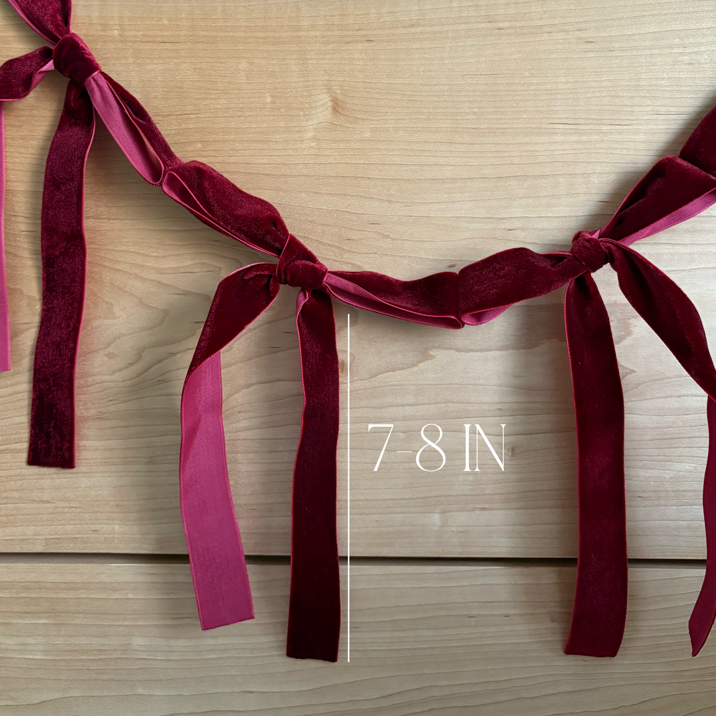 Burgundy Red Velvet Bow Garland