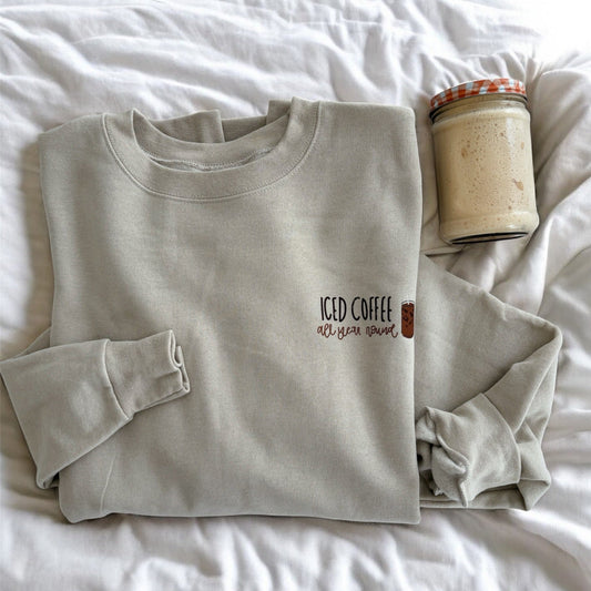 Coffee All Year Round Crewneck Sweater - Sand