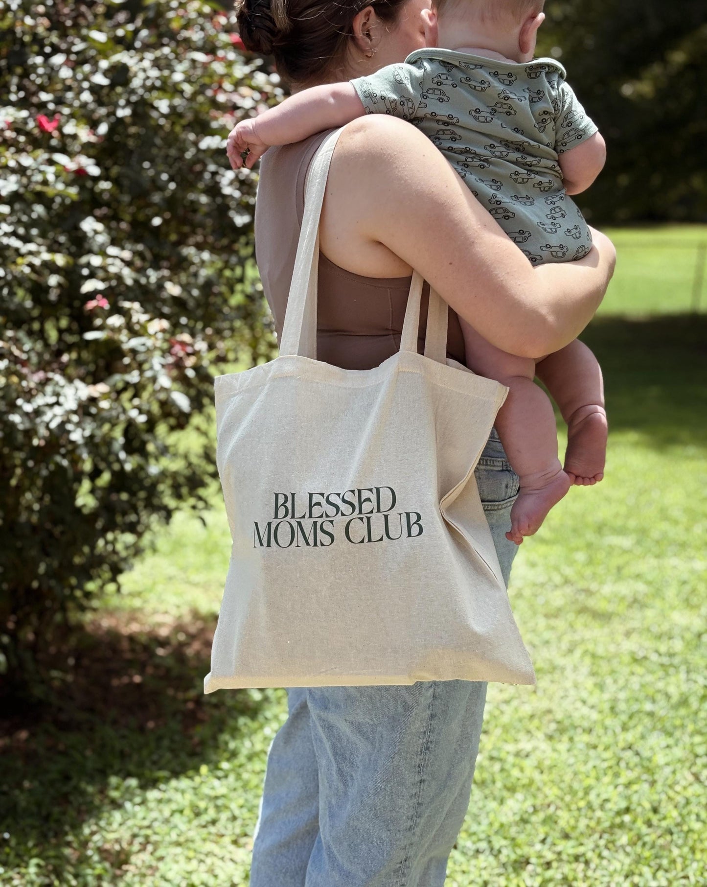 Blessed Moms Club - Lightweight Natural Canvas Tote bag, 100% Cotton