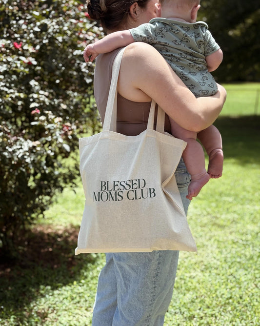 Blessed Moms Club - Lightweight Natural Canvas Tote bag, 100% Cotton