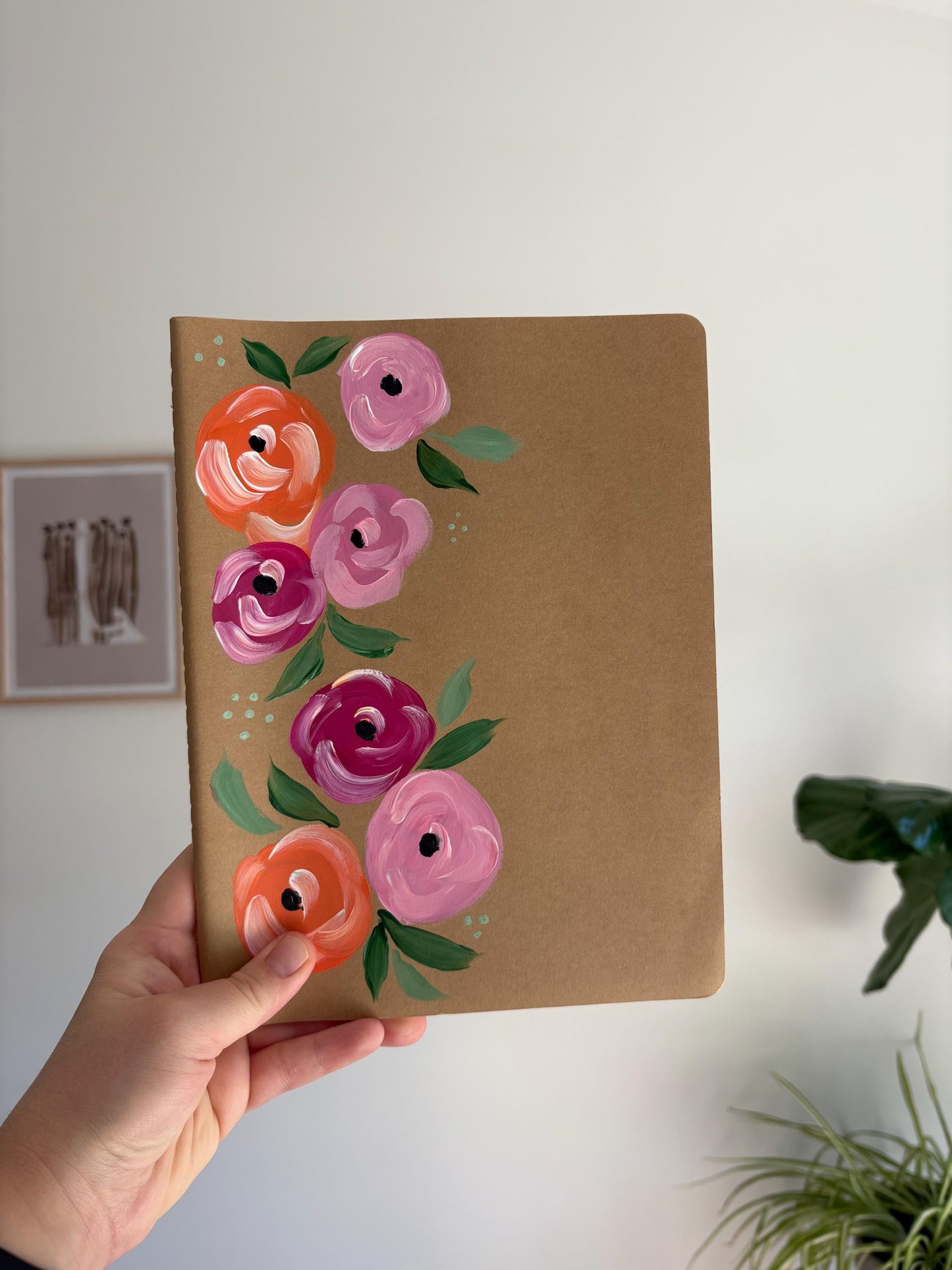 Hand Painted Notebook Journal - Painted journals, painted notebooks, floral journals, moleskine journals, flowers